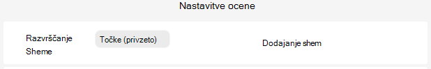 nastavitve ocene