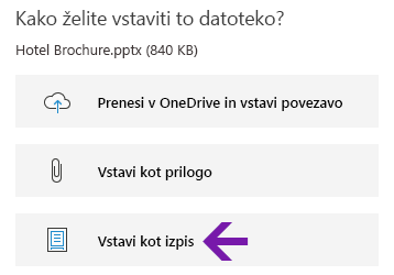 Možnost izpisa datoteke v OneNotu za Windows 10