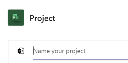 Posnetek zaslona pogovornega okna »Projekt« v aplikaciji Teams z imenovanjem novega projekta