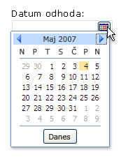 pop-up calendar