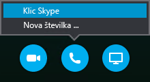 Izberite »Klic«, če želite vzpostaviti stik s klicem Skype Call, ali pa določite, da srečanje pokliče vas