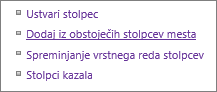 Povečana povezava »Dodaj obstoječi stolpec« na strani z nastavitvami