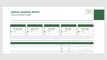 Predloga finančnega poročila v Excelu