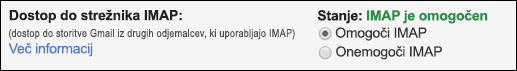 Omogočite IMAP v Gmailu.