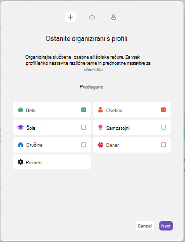 Dodajanje profila v Outlooku za Mac