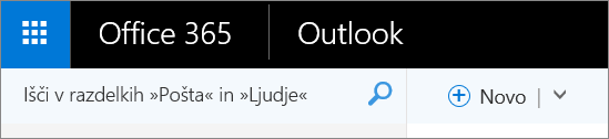To je trak aplikacije Outlook v spletu.