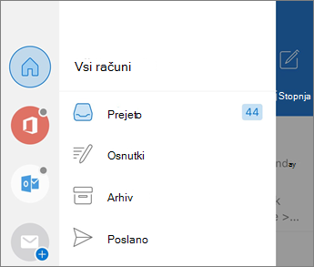 Dodajanje računov v programu Outlook Mobile