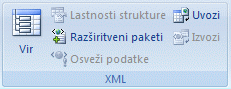 Skupina XML na traku