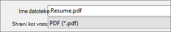 Izberite »PDF« v oknu »Shrani kot«.