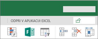 Gumb »Uredi v Excelu«