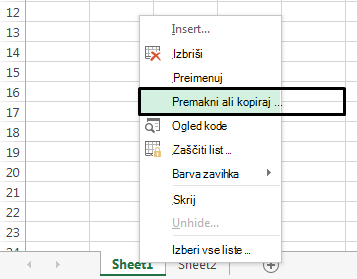 The right-click menu for the tab