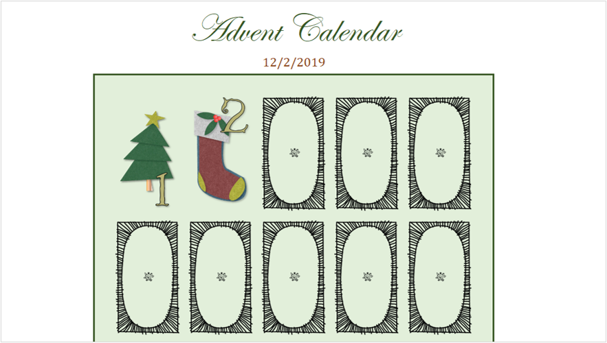 Slika digitalnega koledarja Advent