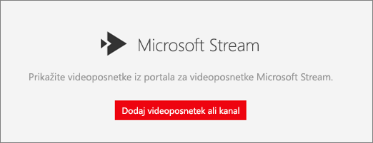 Spletni gradnik Microsoft Stream