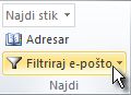 Filter E-mail command on the ribbon