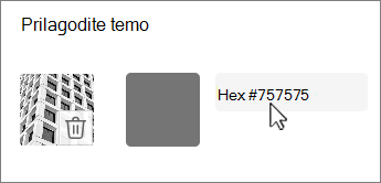 Edit color as hex value screenshot