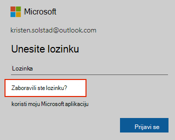 Zaboravili ste sliku lozinke