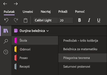 Tamni režim u programu OneNote za Windows 10