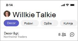 Ikona "Osobe" u programu Walkie Talkie, koja ukazuje na broj osoba povezanih sa kanalom