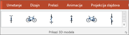 Galerija „Prikazi 3D modela“ vam pruža neke korisne unapred određene postavke da biste rasporedili prikaz 3D slike