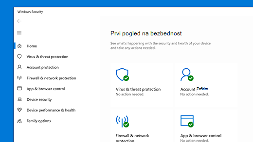 Windows bezbednost matična stranica