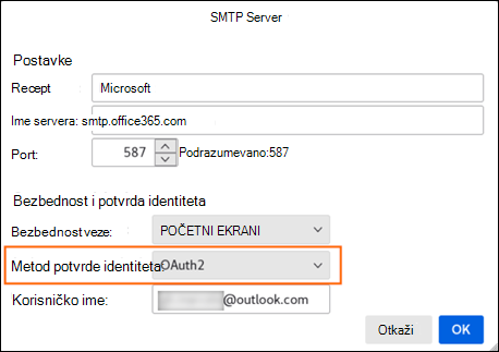 Moderna potvrda identiteta mozilla 2. korak SMTP servera