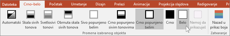 shows change selected object menu in PowerPoint