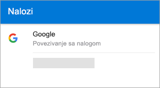 Outlook za Android može automatski da pronađe vaš Gmail nalog.