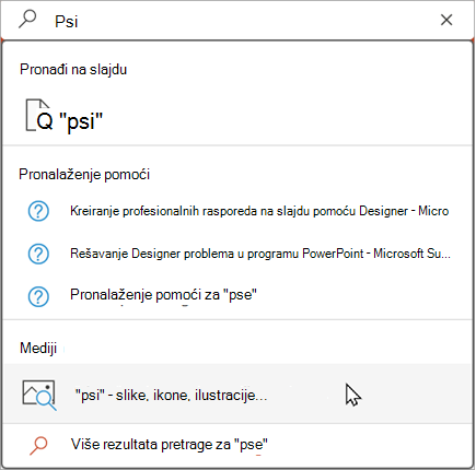 Otkucajte na traci za pretragu da biste videli predložene rezultate