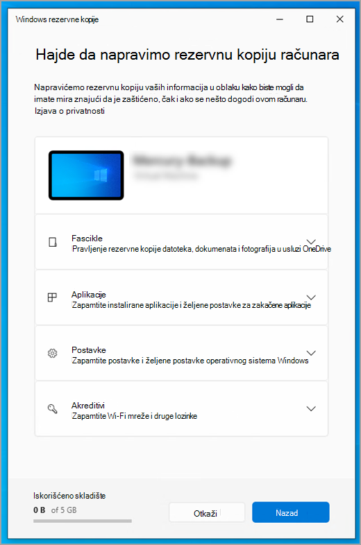 Windows rezervne kopije na Windows 10.