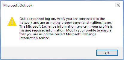 Outlook ne može da se prijavi.