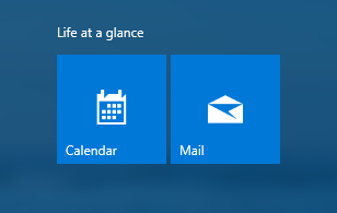Aplikacija "Kalendar" i "Pošta" na početnom meniju