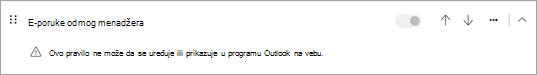 Ovo pravilo ne može da se uređuje ili prikazuje u programu Outlook na vebu