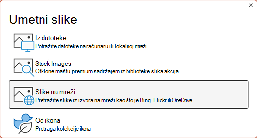 Dijalog "Umetanje slika".