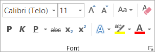 U grupi Font izaberite opcije oblikovanja teksta.