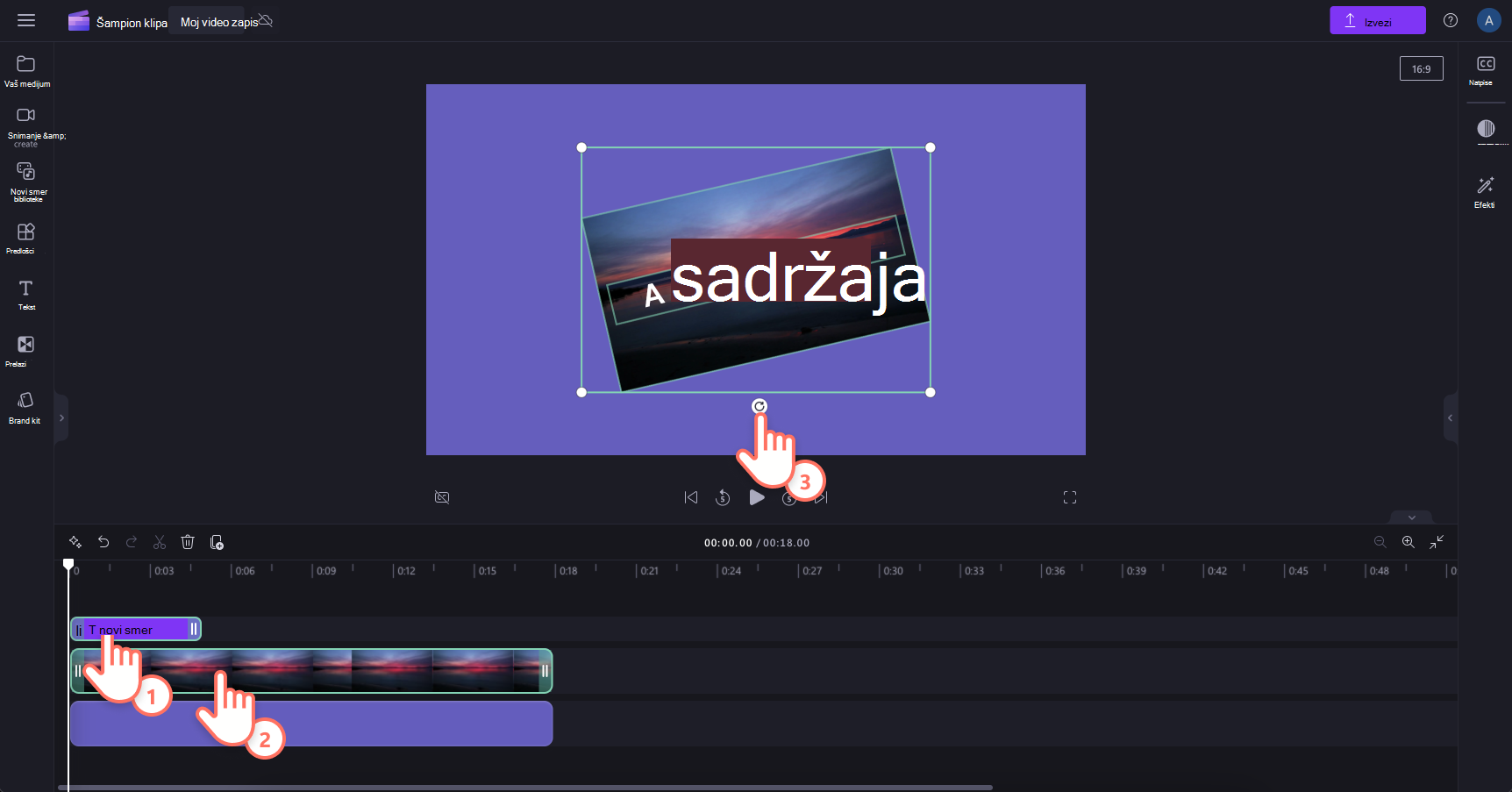 Image of a user using multi-item editing to free-hand rotate multiple assets