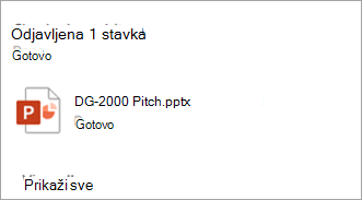 Pojavljuje se dijalog koji vam govori koje ste datoteke odjavili.