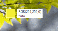 Brojevi za RGB boje izabrane korišćenjem pipete