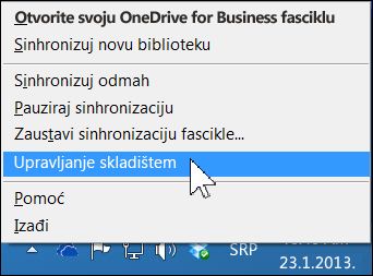 Upravljanje OneDrive for Business skladištem
