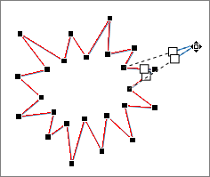 Uređivanje tačke na obliku prevlačenjem verteksa