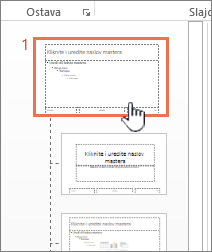 Master slajda izabran na tabli sa sličicama
