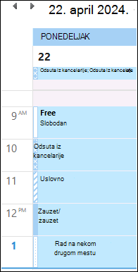 OOF u boji Outlook kalendara nakon ažuriranja