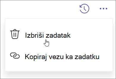 Brisanje zadatka u programu Microsoft Planner