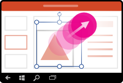 PowerPoint za Windows Mobile – pokret promene veličine oblika