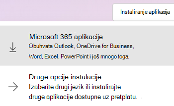 Instalirajte aplikacije na Microsoft365.com