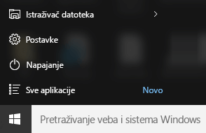 Aplikacija za Windows 10 Start menija