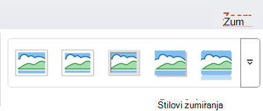 Kartica "Zumiranje" na traci u programu PowerPoint.