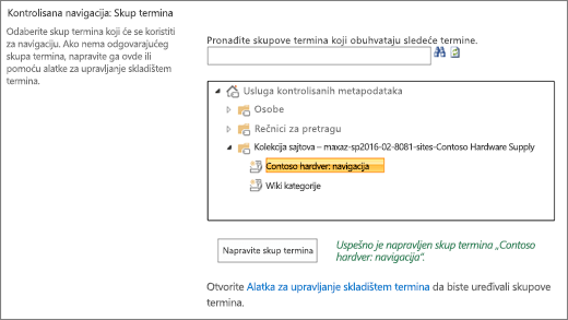 Izbor skupa termina