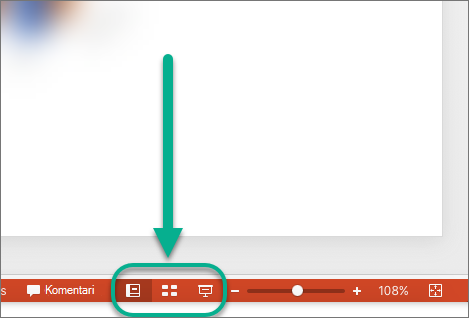 View buttons at the bottom of the PowerPoint window