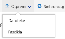 Office 365 Otpremanje datoteka ili fascikle u biblioteku dokumenata