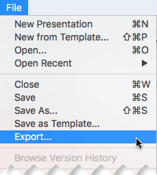 On the File menu, select Export